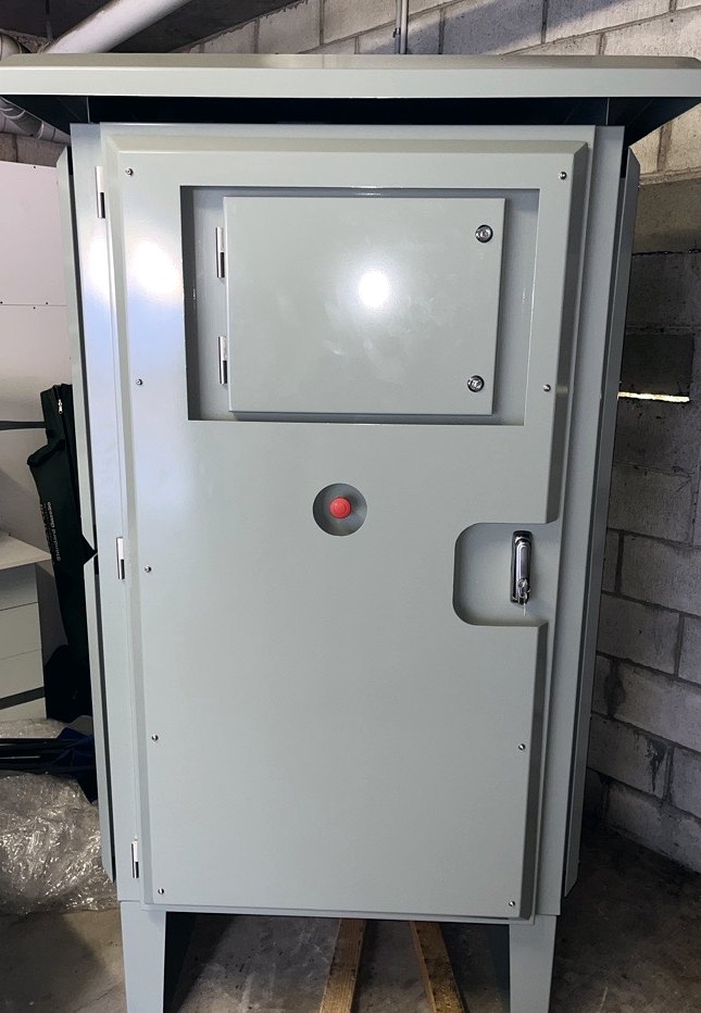 The finished control panel in the workshop before dispatch